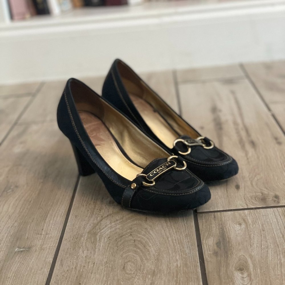 Coach Charley Signature Black Pumps 8.5